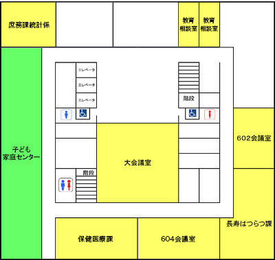 「さいわいプラザ6F　配置図」の画像