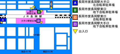 自転車駐車場の案内図 